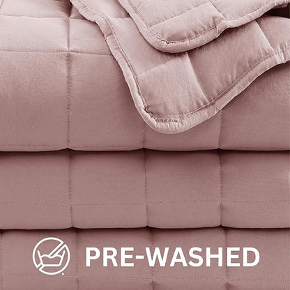 Casa Platino Soft Quilted Microfiber Down Alternative All Season Bed Blanket - Sepia Rose