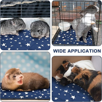 Self Warming Cat Bed Self Heating Dog Mat Star Pattern Warm Thermal Pet Pad Reflects Body Heat Washable Soft Puppy Crate Pad Anti Slip Kennel Mat for Pets (Navy Blue,18'' L X 24'' W X 0.4'' Th)