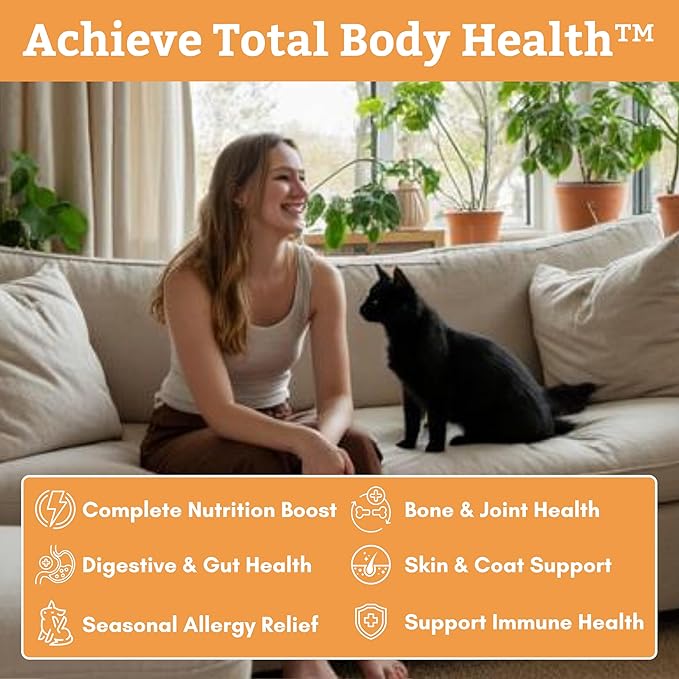 Wholistic Pet Organics Feline Complete Organic Pumpkin - 8 Oz - Multivitamin & Probiotic Powder for Cats - Natural Cat Food & Digestive Support - 75 Scoops