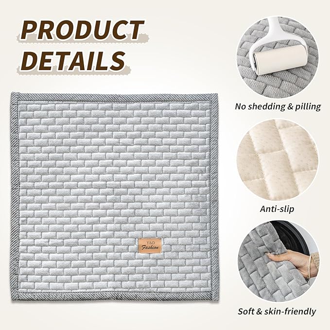 Couch Covers for Dogs Washable, Velvet Dog Couch Cover Protector, Fuzzy Plush Pet Sofa Cover for Single Sofa, Sofa Covers for Pets(1,Light Grey,27.6"x27.6",Single Seater)