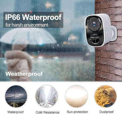 2026 Upgraded 2K Security Cameras Wireless Outdoor (2 Pack), Free Cloud Storage, Long Battery Life, AI Motion Detection, Spotlight & Siren, Waterproof, WiFi Surveillance Outdoor Camera with 2-Way Talk
