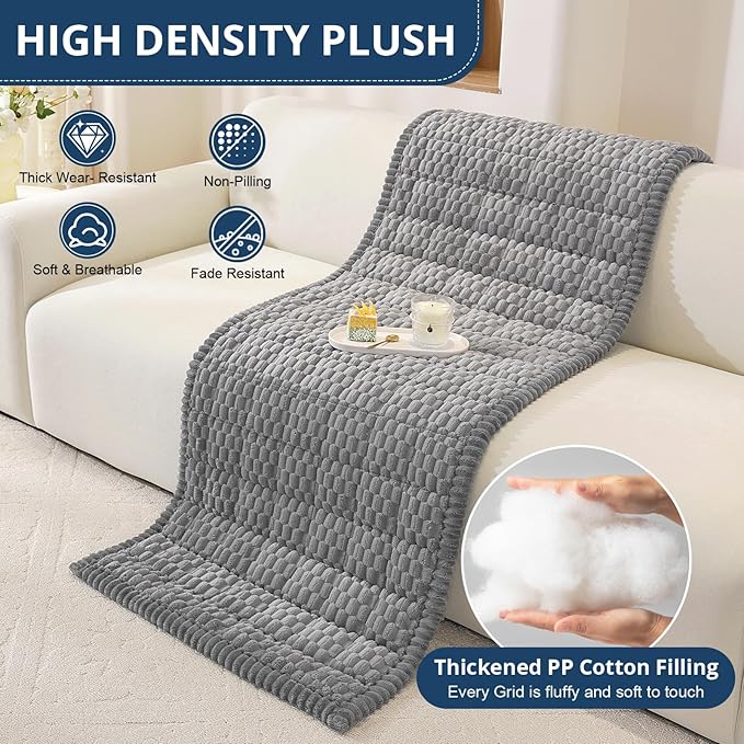 OstepDecor Washable Couch Cover for Dogs, Thick Pet Friendly Sofa Covers, Soft Couch Protector, Paw Cart Sofa Slipcovers, Cushion Protector for Leather, Sectional, Loveseat (27.6" x 27.6", Grey)