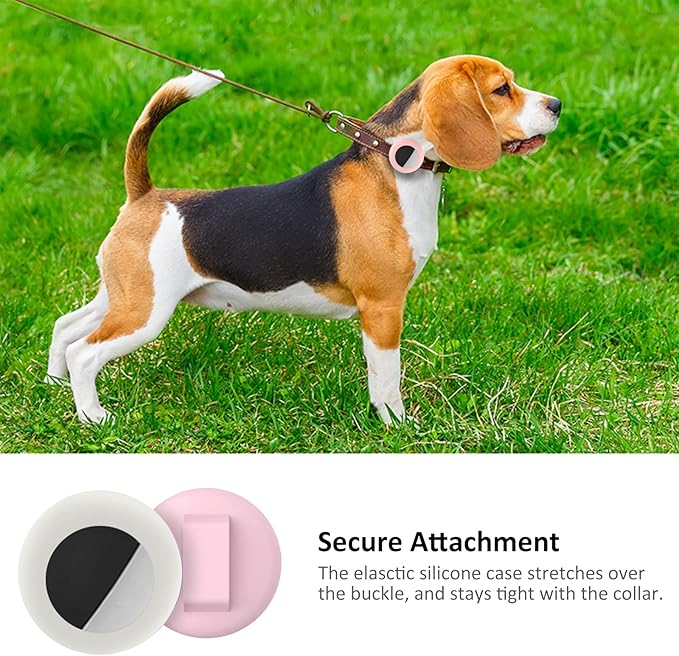 2022 AirTag Cat Collar Holder, Small AirTag Compatible Case, 2Pack Waterproof Cover for Pet Collar Within 3/8 inch (Pink&White)