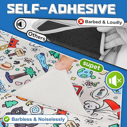 Supet Cat Grooming Wrap for Cutting Nails, 2026 Self-Adherent Anti-Escape Calming Cat Swaddle Wrap for Medicine, Nail Clipping, Teeth Brushing, Ear Cleaning (Cartoon, XL)