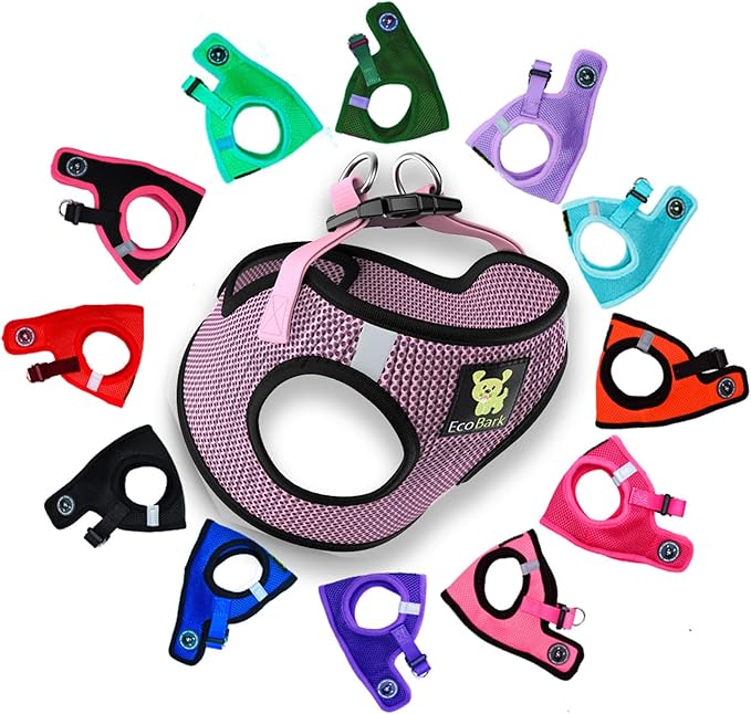 EcoBark Step in Dog Harness Reflective Soft Ultra Padded Mesh Dog Harnesses for XXS, XS, Small, and Medium Dogs Eco-Friendly Comfort Secure Halter No Pull Adjustable Pet Vest