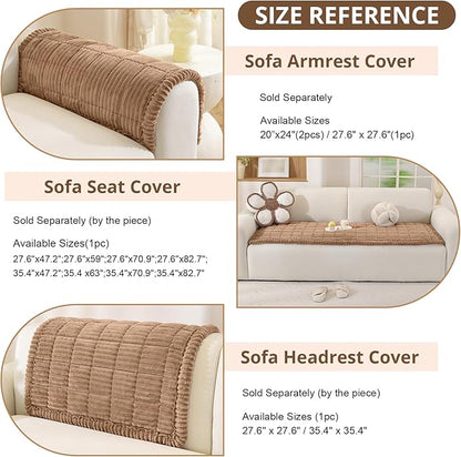 OstepDecor Washable Couch Cover for Dogs, Thick Pet Friendly Sofa Covers, Soft Couch Protector, Paw Cart Sofa Slipcovers, Cushion Protector for Leather, Sectional, Loveseat (27.6" x 70.9", Brown)