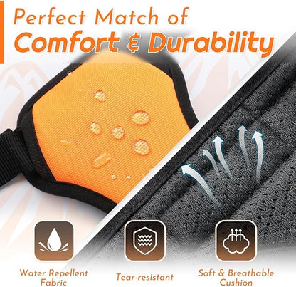 Eagloo Dog Harness Small Sized Dog, No Pull Service Vest with Reflective Strips and Control Handle, Adjustable and Comfortable for Walking, No Choke Pet Harness with 2 Metal Rings, Orange, S
