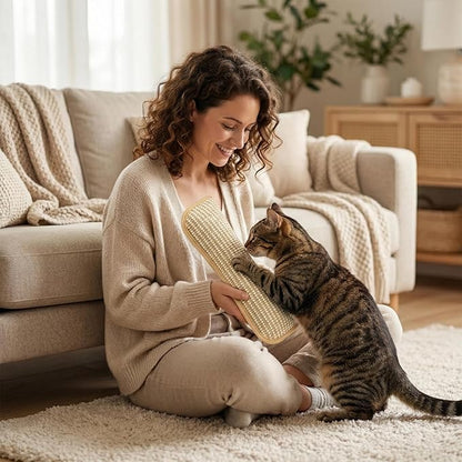 Cat Toy, Interactive Catnip Chew Toy, Durable 12 Inches Catnip Kicker Soft Sisal Pillow with Organic Catnip for Kittens and Adult Cats for Indoor Scratching, Chewing & Teething (3)
