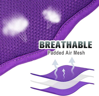 BARKBAY No Pull Dog Harness Large Reflective Dog Harness with Front Clip and Easy Control Handle for Walking Training Running with ID tag Pocket(Purple,XL)