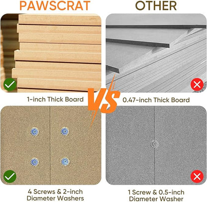 PAWSCRAT Cat Scratching Post 32 Inch High, 5.5 Inch Large Diameter Natural Sisal Cat Scratch Post, Scratch-Resistant and Durable Tall Cat Scratcher for Indoor Cats, Protect Your Furniture, Gery