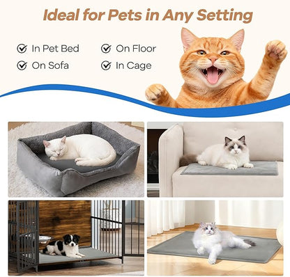 Cat Heating Pad for Bed Warming: Large Electric Heated Mat for Pets 30"x13.77" Self-Warming Heat Blanket for Small Dogs Kittens Animal Houses with Removable Washable Cover for Indoor Barn Use