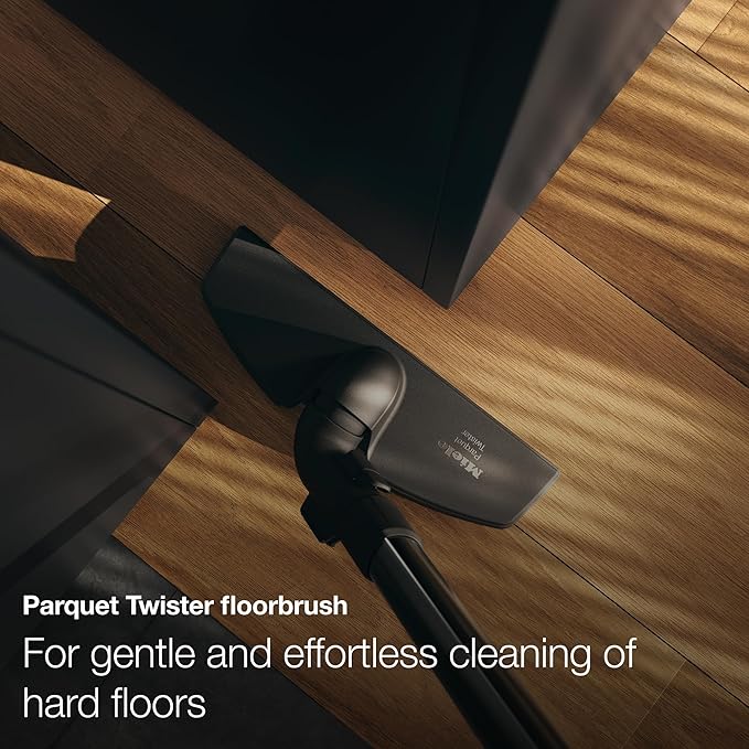 Miele Blizzard CX1 Pure Suction Bagless Canister Vacuum Cleaner with AllTeQ Universal Floorhead and Parquet Twister Floorhead, 1200 W, Graphite Gray – 10829430