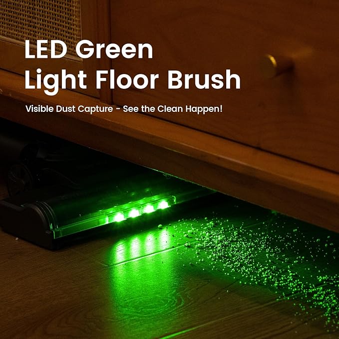 Suirviz Cordless Vacuum Cleaner, 40KPA/500W/35Mins, Powerful Suction with Green LED Dust Detection, Stick Vacuum Self-Standing, Lightweight Handheld Vacuum for Pet Hair, Carpet & Hard Floor