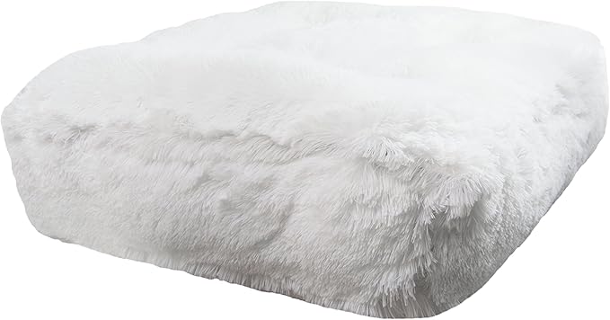 Bessie and Barnie Frosted Willow Extra Plush Shag Faux Fur Luxury Sicilian Rectangle Pet/Dog Bed (Multiple Sizes)