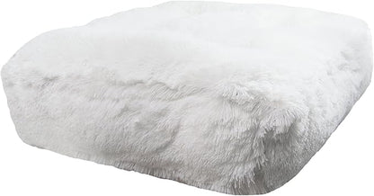 Bessie and Barnie Frosted Willow Extra Plush Shag Faux Fur Luxury Sicilian Rectangle Pet/Dog Bed (Multiple Sizes)