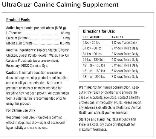 UltraCruz® Canine Calming Supplement, 60 Count