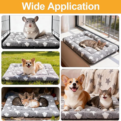Dog Bed Mat, Reversible Crate Pads for Small/Medium/Large Dogs & Cats Sleeping, Portable & Soft, Dog Beds Crate Pad (Grey, M(30"*20"*1.5"))