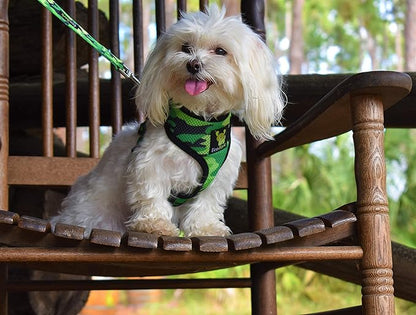 EcoBark Dog Harness - Eco-Friendly Max Comfort Harnesses - Luxurious Soft Mesh Halter - Over The Head Harness Vest- No Pull and No Choke for Small, Toy Breed, and Teacup Dogs (XS, Camo)