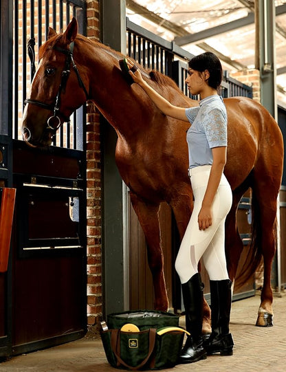 Horse Grooming Kit, 9 Piece Grooming Brush Set with Silicone Curry Comb for Bathing & Shedding Pasture Glow
