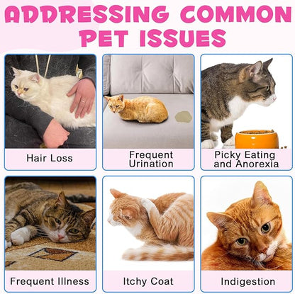 Collagen for Cats 2 fl.oz, Liquid Collagen for Cats Drops, Premium Grass-fed Collagens for Cat Skin and Coat Supplement, Itch Relief for Cat with Allergies Immunity, with Bovine Collagens, Biotin, MSM