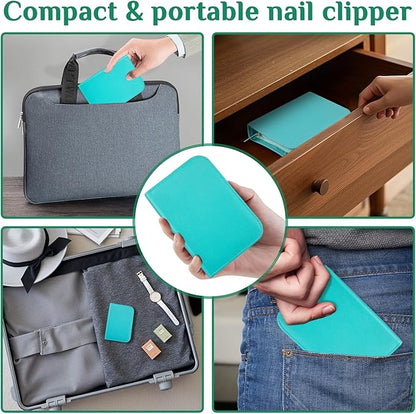 MINKINH Travel Manicure Set 26-Piece, Portable Nail Clippers Kit with PU Case, Carbon Steel Clippers, 410 Stainless Steel Grooming Tools, Hand Foot Facial Care for Luggage Backpack（Green）