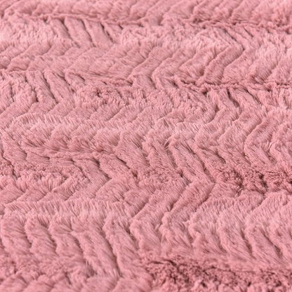 YUSOKI Luxury Faux Fur Blanket for Queen Size Bed 2 Layers,7.3lb,All Ages,Home Decoration Without Pillows (Pink,90"x90")