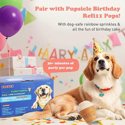 Interactive Dog Toys for Boredom-Multi-Functional Design-Birthday Gifts for Dogs-Frozen Treats-Medium/Large Dog Toys-Party Ice Cream