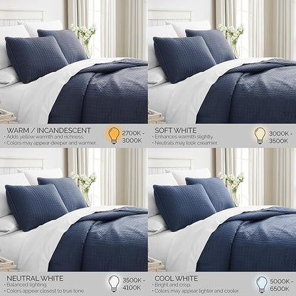 Southshore Fine Living, Inc. Lightweight Quilt King Size Bedding Set, Pet Hair Resistant Bedding Oversized King Size Quilt Coverlet Set w/2 Shams, Blue Coverlet Quilted Bedspread, Dark Blue Quilts