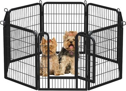 Topeakmart Dog Playpen Outdoor Puppy Exercise Pen Indoor Portable Pet Fence for Yard/RV Camping, 32 Inch 8 Panels