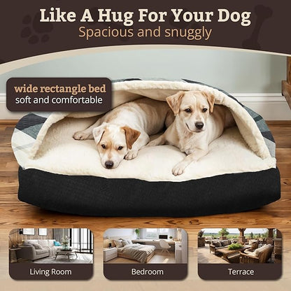 Snoozer Pet Products Luxury Rectangle Cozy Cave, Wag Collection, Small, Barkely Black Diamond