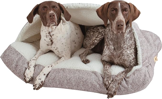 Snoozer Pet Products Luxury Rectangle Cozy Cave Dog Bed with Microsuede, Showdog Collection, Medium, Merlin Linen