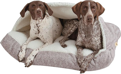 Snoozer Pet Products Luxury Rectangle Cozy Cave Dog Bed with Microsuede, Showdog Collection, Medium, Merlin Linen