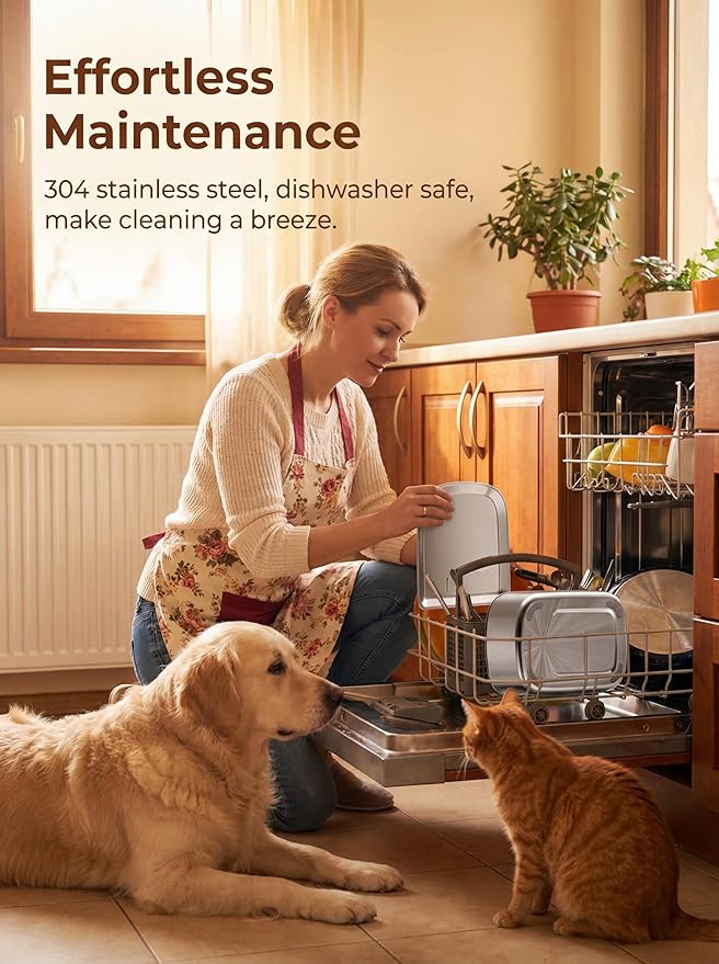 Water Fountain for Dogs Home Outdoor Multi-Pet Stainless Steel 10L/2.64gal Wireless Large Dogs Motion Sensor Dispenser Filtered Cordless Bowl Waterer -Wireless Stainless Steel&1Filters
