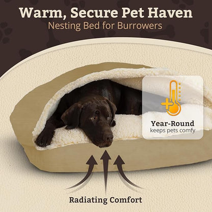 Snoozer Pet Products Rectangle Cozy Cave Dog Bed, Extra Large, Khaki