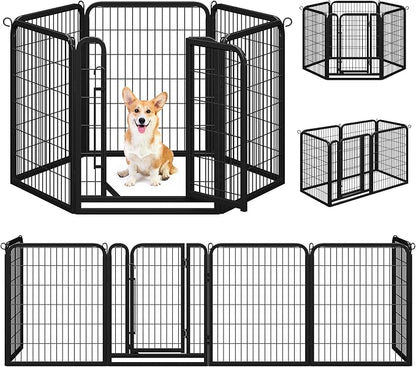 Topeakmart Dog Playpen Outdoor Puppy Exercise Pen Indoor Portable Pet Fence for Yard/RV Camping, 32 Inch 6 Panels