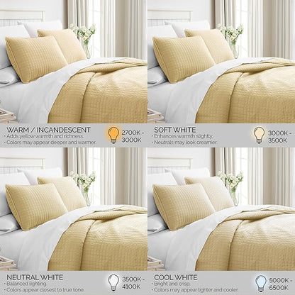 Southshore Fine Living, Inc. Full/Queen Quilt Bedding Set, Cozy Coverlet Queen Size Bedspread, Wrinkle-Free, Pet Hair Resistant Bedding, Full Size Quilt Coverlet w/2 Pillow Shams, Gold