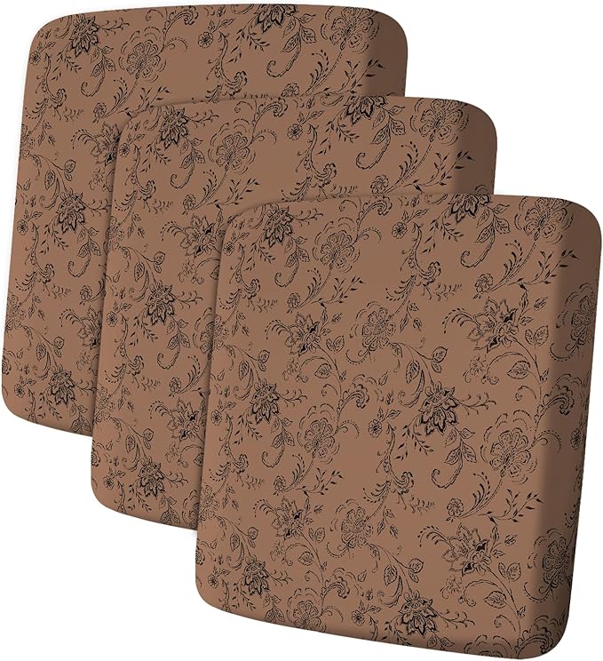 ANARACHON Leather Look Couch Cushion Covers Sofa Seat Slipcovers Sets Couches Furniture Protector for Sectional Armchair Loveseat Pets Kids Stretch Spandex Fabric (3 Cushion Sofa, Brown 02Flower)