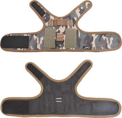 Tactical Cat Harness and Leash for Walking Escape Proof Breathable Mesh Fabric, Green Jungle Camo, Large, Adjustable Cat Walking Jackets, Padded Stylish Cat Vest