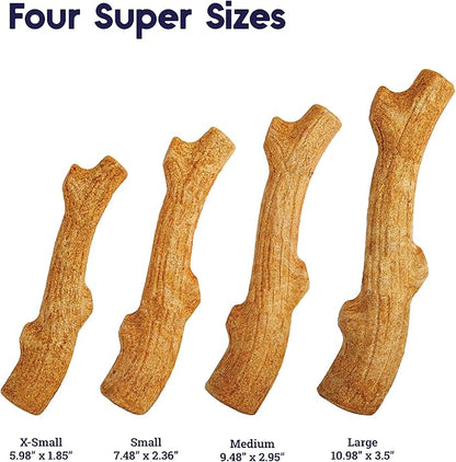Pupstages Super Dogwood Dog Chew Toy – Real-Wood Blend, Natural Wood Flavor & Texture, Moderate Chewers, Medium, 9.5"