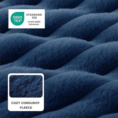Bedsure ComfyFleece™ Orthopedic Dog Bed for Medium Dogs, Waterproof Memory Foam Medium Pet Beds with Sides, Non-Slip Bottom and Egg-Crate Foam Dog Couch Sofa with Washable Corduroy Cover, Blue