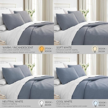 Southshore Fine Living, Inc. Twin Quilt Set, Quilted Blue Bedspread Twin/XL Quilt with Matching Pillow Sham, Soft Microfiber, Lightweight Coverlet Set, Easy Care, Machine Washable, Slate Blue