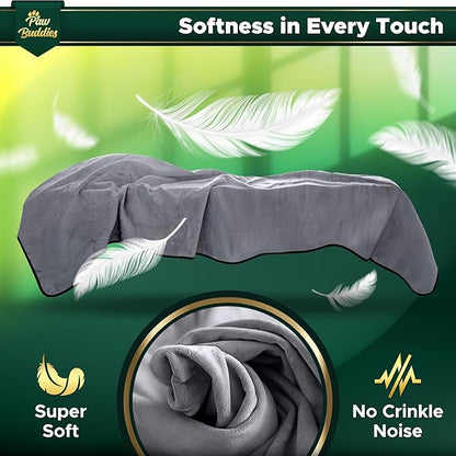 Paw Buddies Premium Waterproof Blanket 80"x90" Velvet-Feel Reversible Throw – Leakproof, Machine Washable Bed & Sofa King Size Protector for Couples, Pets & Travel + Bonus Small Blanket