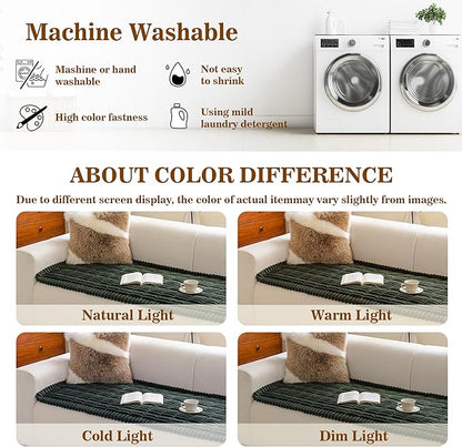 MYSKY HOME Couch Covers for 3-4 Cushion Sofa Pet Friendly, Couch Cover for Dogs, Sofa Covers for Pets Washable, Soft Non-Slip Sofa Slipcovers Furniture Protector Covers, Moss Green, 27.6" x 82.7"
