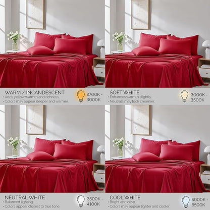 Southshore Fine Living, Inc. Extra Deep Pocket King Sheet Set, 6-Piece Ultra-Soft Microfiber Bed Sheets with Oversized Flat and 21" Deep King Fitted Sheets, 4 Pillowcases, Chili Pepper Red