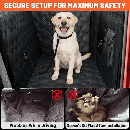 Surfcabin Floor XL Dog Hammock for Truck, Waterproof Trucks Pet Seat Cover with Door Protection, Sturdy Back Seat Extender for Dogs Compatible with Full Size Crew Cab Trucks Like F150, GMC & More