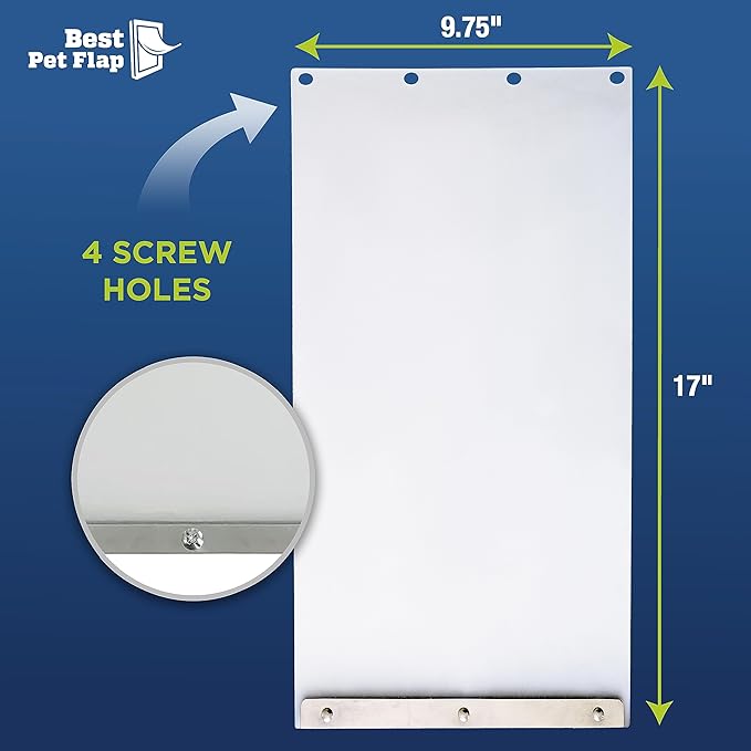 Best Pet Flap XL Replacement Dog Door Flap Compatible with Ideal Pet Products Ruff Weather - Measures 9.75" x 17" Longer Lasting, Most Energy Efficient, Less Shrinkage, BPA Free
