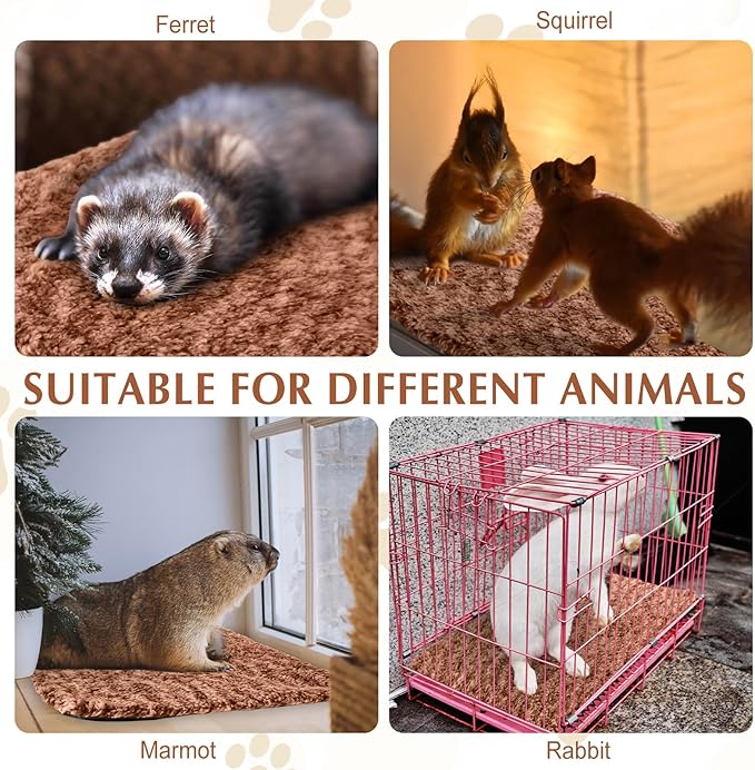 Drydiet 4 Pack Self Warming Cat Pads Self Heating Cat Mat Washable Homeless Dogs Thermal Pads Kennel Pad Reflects Body Heat Warm Crate Bed Mat for Indoor Outdoor Pet(Brown,16 x 20 Inch)