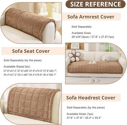 OstepDecor Washable Couch Cover for Dogs, Thick Pet Friendly Sofa Covers, Soft Couch Protector, Paw Cart Sofa Slipcovers, Cushion Protector for Leather, Sectional, Loveseat (35.4" x 63", Brown)
