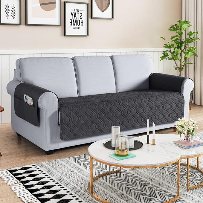 VANSOFY Couch Cover, Waterproof Sofa Covers Washable Slipcover Furniture Protector Couch Seat Covers Non-Slip Couch Cover for Dogs, Pets(Sofa, Charcoal Gray)