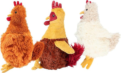 Best Pet Supplies Interactive Squeaky Dog Chew Toy, Ideal Dog Toys for Chewers, Small, Medium & Large Dogs, and Fetch Lovers - Crinkle Chicken (Wine Red), Large